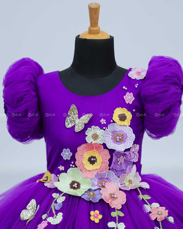 Purple Fairy Tale Dress with Wild Flowers.