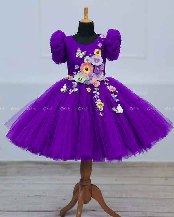 Purple Fairy Tale Dress with Wild Flowers.