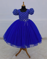 Royal Blue Dress With Sequence Yoke