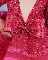 Wine red twinkle party wear frock