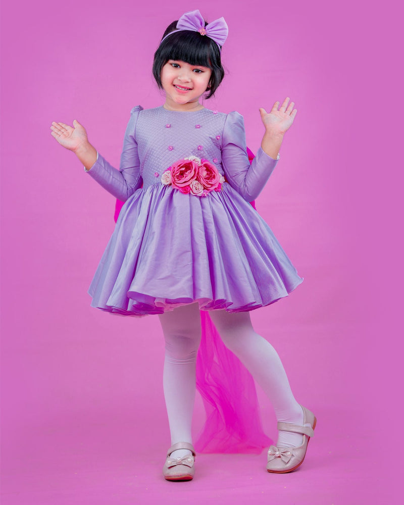 Kids Lavender Frock Online | Designer Kids Clothes Online in Tamil Nadu