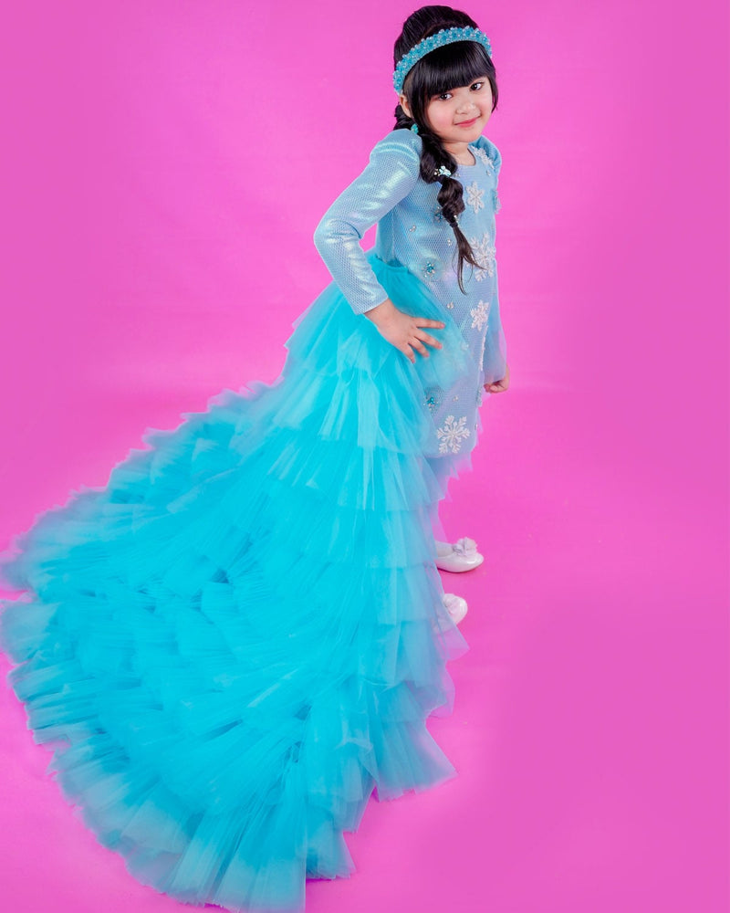 kids Snow Flakes Theme A-Line Twinkle Frock Online | Kids Party Wear Dresses Online in India