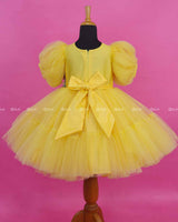 Marigold Yellow Fairy Tale Dress with Wild Flowers.