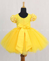 Mari Gold Yellow Dress with Sequence Yoke.