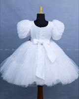 White Fairy Tale Dress Highlighted with Flowers & Butterflies