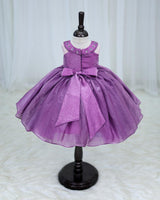 Fendi Sleeveless Umbrella Gown Embroidery Leaf & Flower Calf Length Frock - Grape Purple(New)