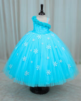 Snow Flake Theme  Light Aqua Blue Gown