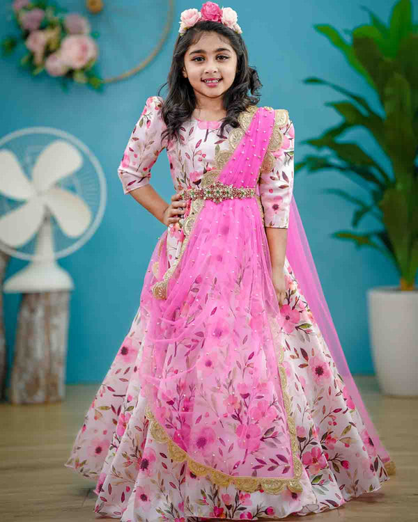 Organza Silk Printed Readymade Frock at Rs 1799/piece | New Items in Surat  | ID: 2851052853155