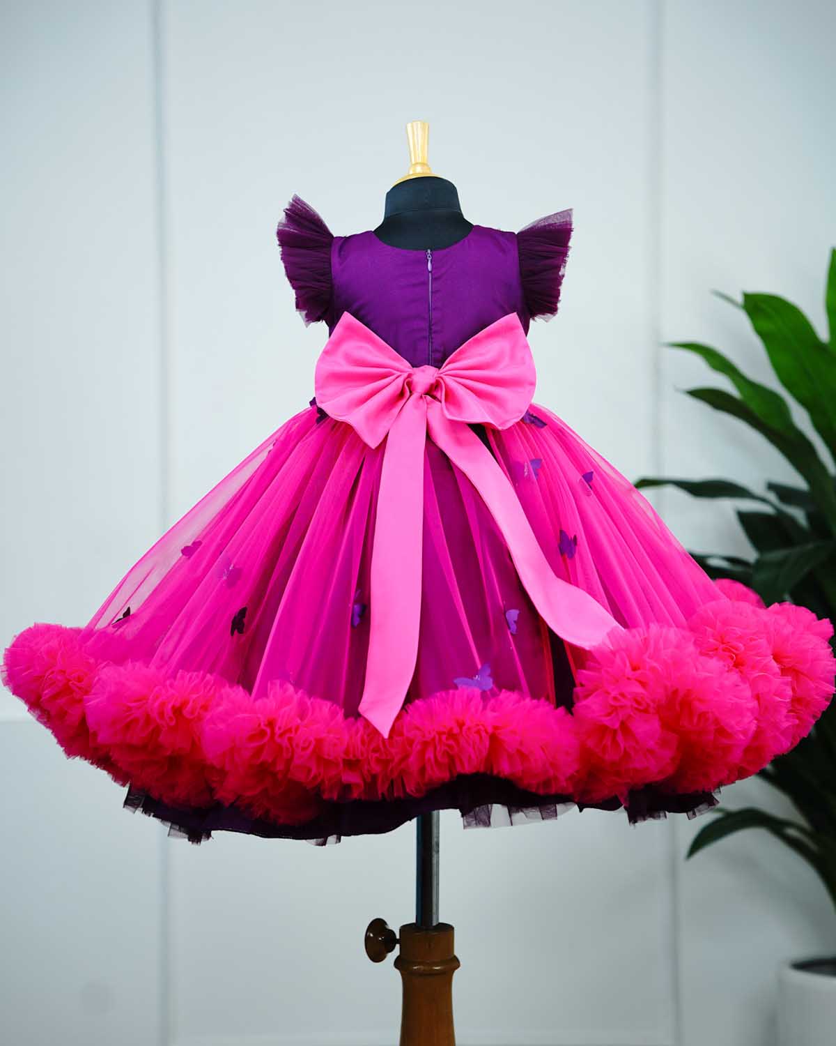 purple and pink dress Elegant Style Kids Pink Gown Online
