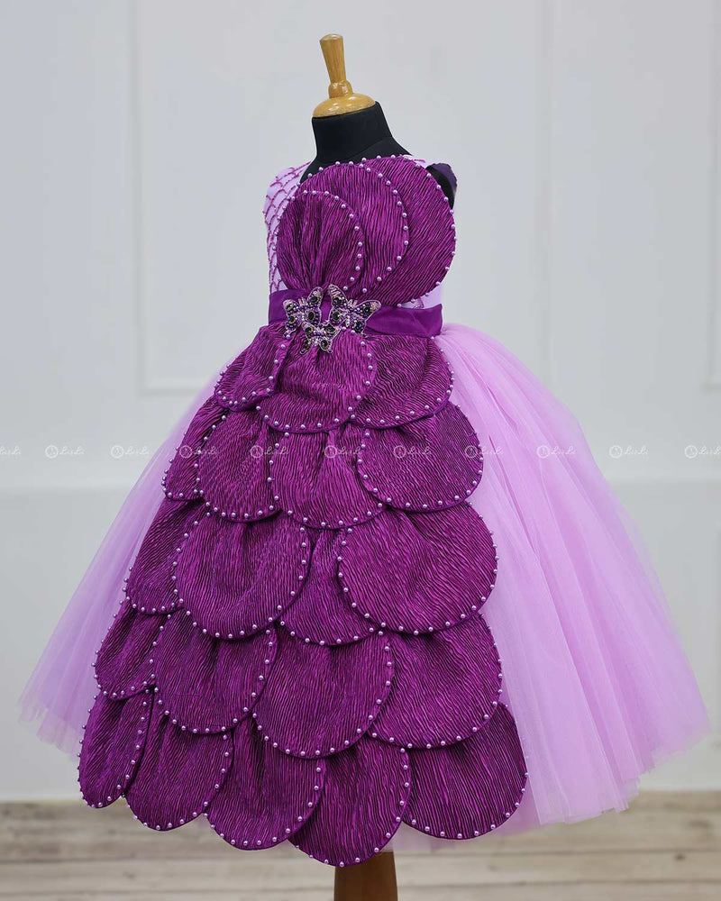 Mermaid Theme Dress in Purple and Lavender Color Made with 2 in 1 Pattern