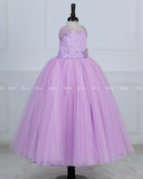 Butterfly Gown in Lavender Pink Color with Handwork Detachable Belt
