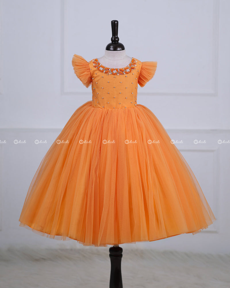 Pappaya Orange And Tangrine Orange Combo 3-in-1 Gown