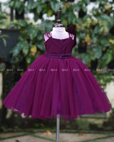 Monarch Butterfly Theme Gown in Plum Purple Color with Detachable Wings and Belt
