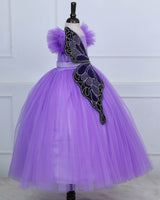 Beautiful Monarch Butterfly Theme Gown in Lavender and purple Color Combo with Detachable Wings and Belt.