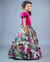 Kids Pink Printed Skirt and Top Online | Kids Ethnic Wear Online