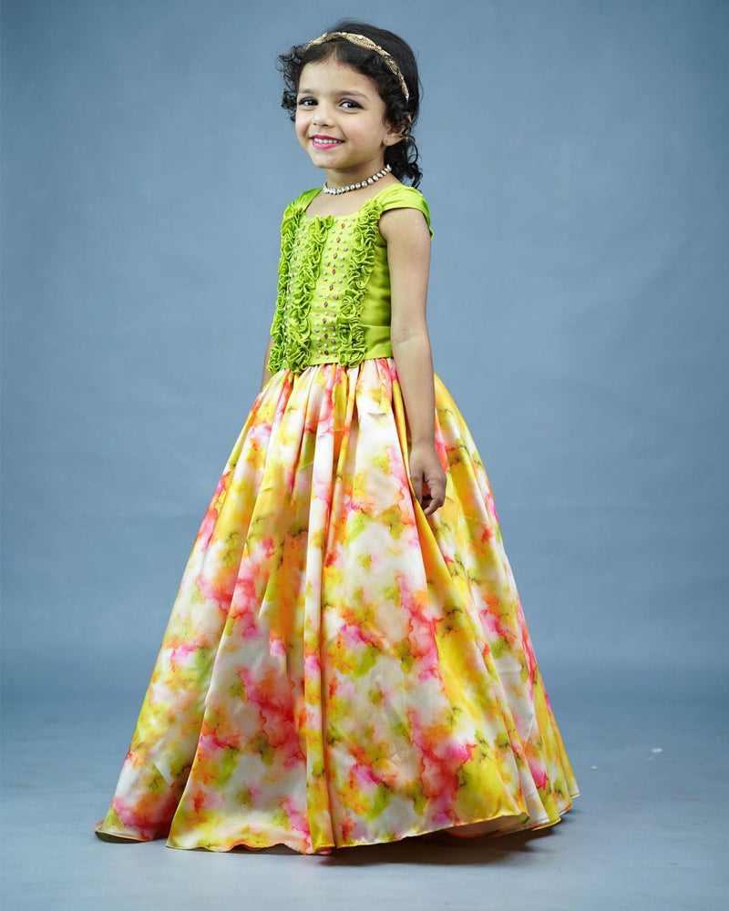 Shibori Skirt and Top for Kids | Kids Party Wear Dresses Online in India