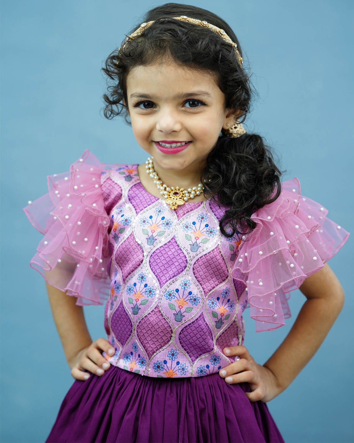 Kids Geometric Printed Top and Skirt Online Kids Party Wear Dresses Online in India www.liandli.in