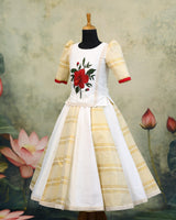 Hibiscus Hand Painted  Ethinic Top and Skirt