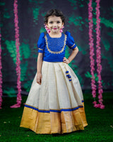 Kids Kerala Kasavu Skirt & Top Online | Kids Ethnic Wear Tamilnadu