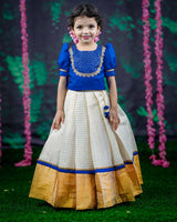 Kids Kerala Kasavu Skirt & Top Online | Kids Ethnic Wear Tamilnadu