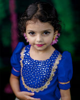 Kids Kerala Kasavu Skirt & Top Online | Kids Ethnic Wear Tamilnadu