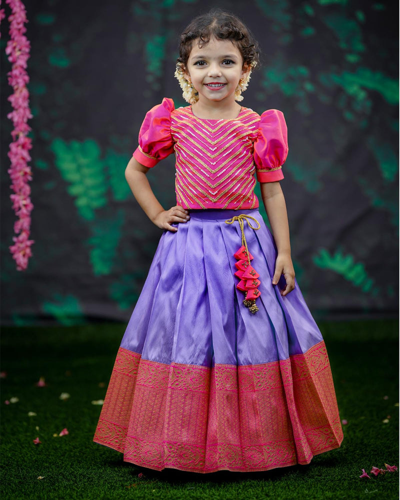 Handcrafted Pattupavada | Buy Kids Ethnic Wear Online 