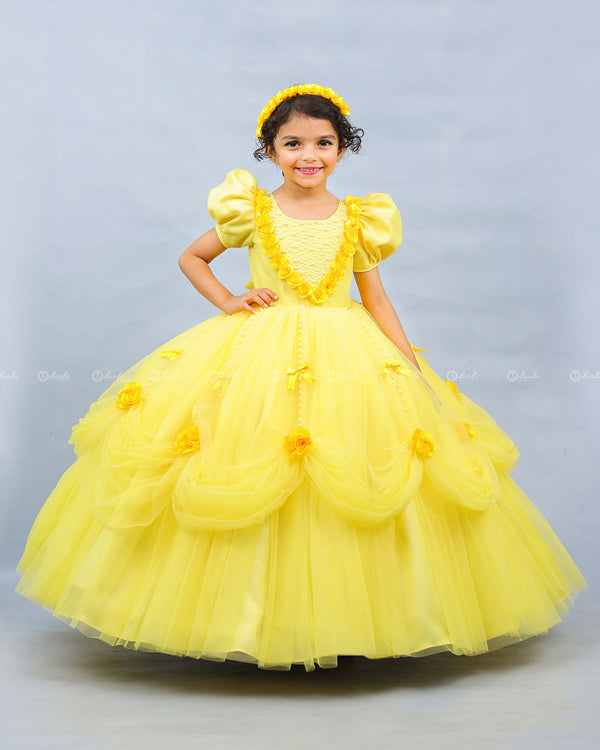 Light yellow Victorian Vintage Ball Gown