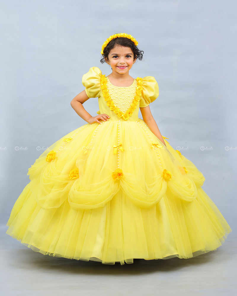 Light yellow Victorian Vintage Ball Gown