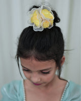 Yellow and Aqua Blue Flower Frock