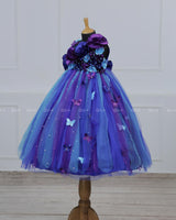 Peacock Color Shades Tutu Flower Frock