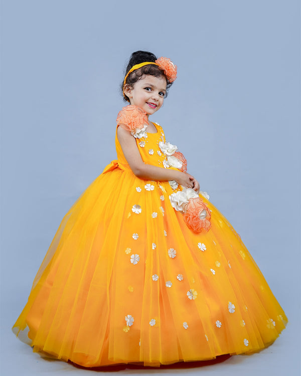 Buy Kids Yellow Frock Online | Couture Gowns for Kids Online