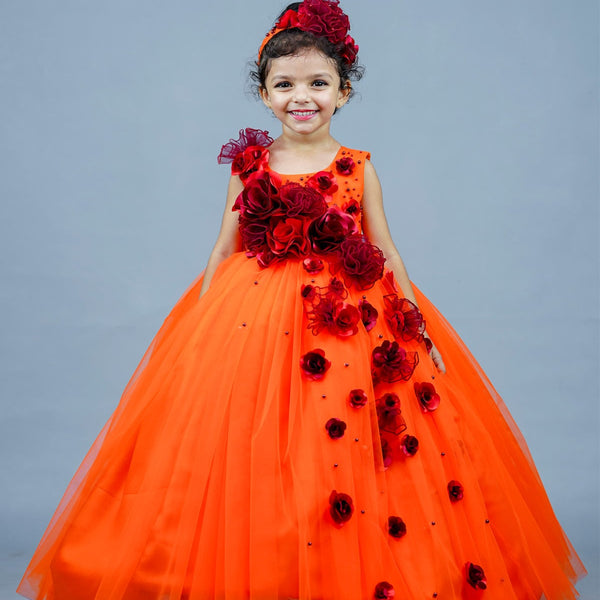 Kids Orange Frock Online