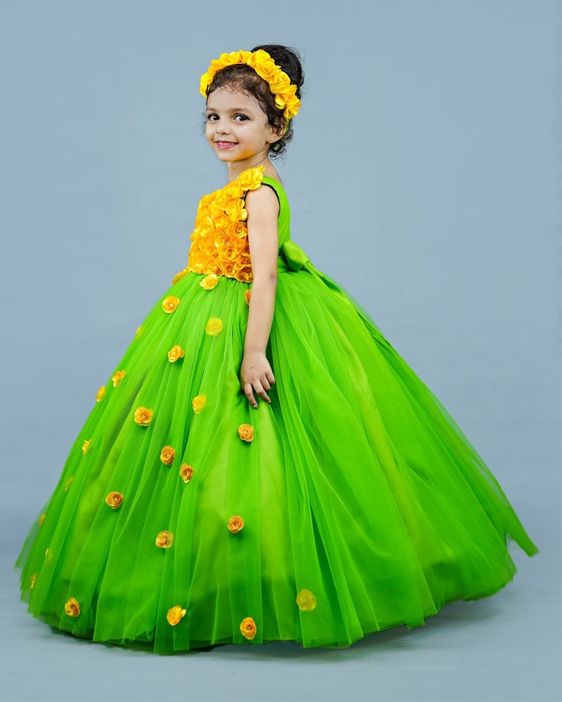 Kids Green Frock Online | Buy Designer Party Wear Gowns Online