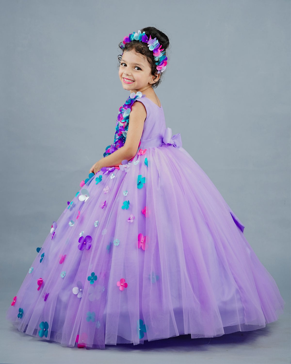 Baby Girls Beautiful Lavender Designer Frock 3-6 Year main image 0