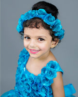 Kids Blue Flower Frock Online | Baby Girl Birthday Party Frocks Online