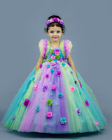 Buy Multi Shade Kids Frock | Couture Gowns for Kids Online