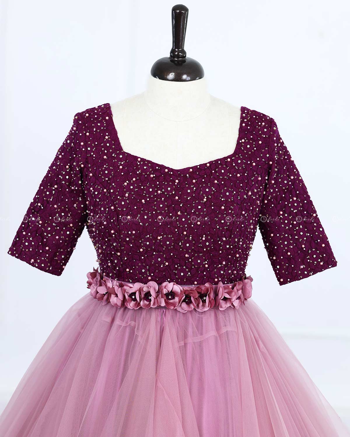Plum Purple and Onion pink Color Gradient Gown. – www.liandli.in