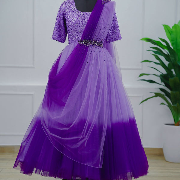 ZAYNFASHION Women Gown Purple Dress - Buy ZAYNFASHION Women Gown Purple  Dress Online at Best Prices in India | Flipkart.com