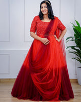 Women party wear Online | Red& Meron Gown For Women Online