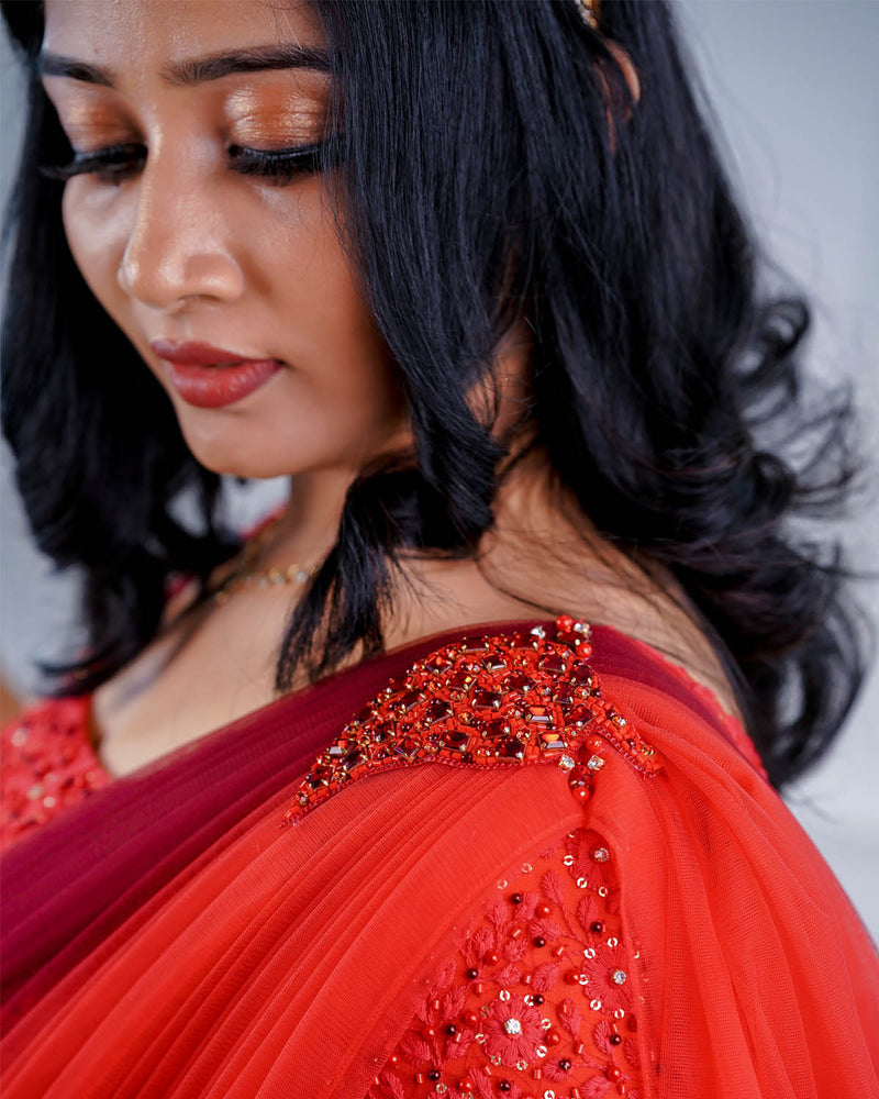 Women party wear Online | Red& Meron Gown For Women Online