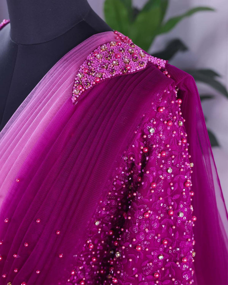 Purple and Pink Gradient Gown Online | Princess Gown for Girl Online