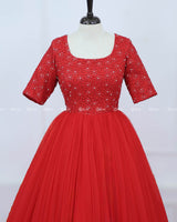 Handcrafted Red Couture  Gown