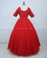 Handcrafted Red Couture  Gown