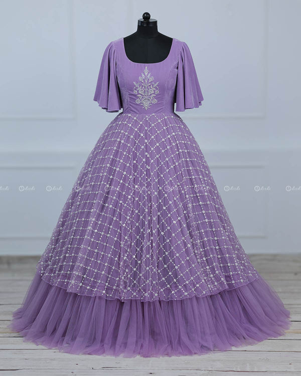 Lavender Velvet  Gown