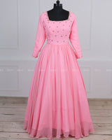 Monarch Butterfly Theme Gown in Flamingo Pink Color with Detachable Wings and Belt