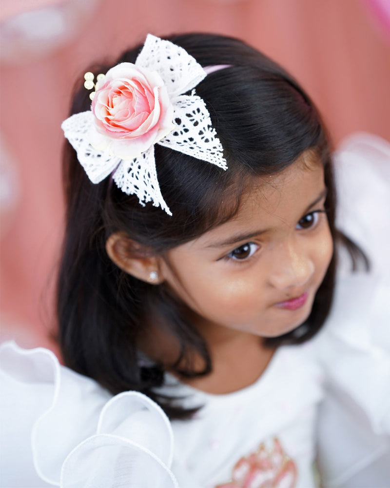 Baby Girl Headband White Flower Headband Cute Elastic Baby Tiara