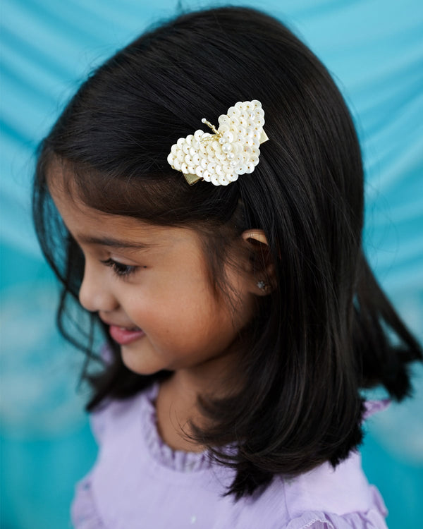 White butterfly - Handcrafted hair clip
