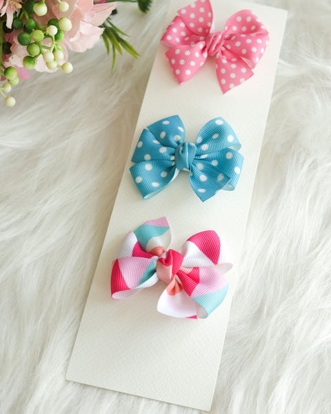 lumignon L tweed ribbon hair clip ピンク