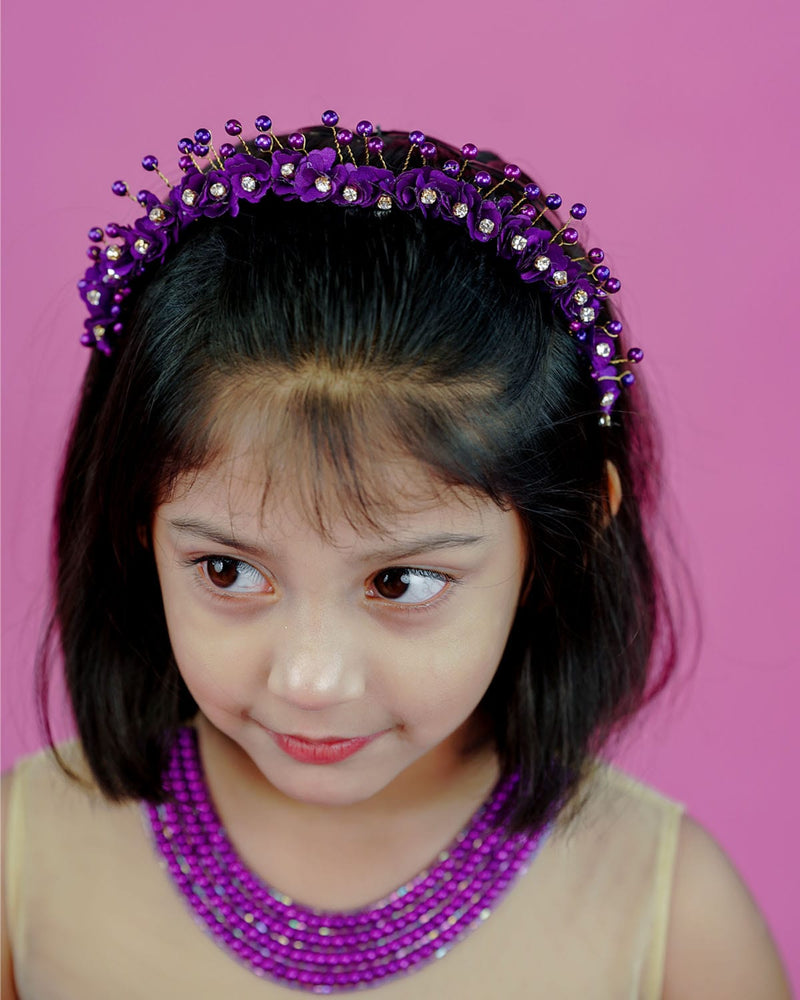 Purple Handcrafted Hair Band Online Girls Hair Accessories