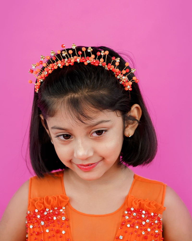 Buy Orange Beaded Hair Band Online In India Kids Head Band